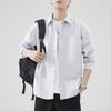 Nova Camisa Japonesa Retro Simples Masculina Primavera Versátil Solta Confortável Casual Americana de Primavera Moda
