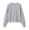 Moletom Tendência Ins Marca 360g Algodão Puro Composto Seda Leite para Mulheres, Jaqueta Casual Solta, Jaqueta Quente, Moletom