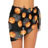 Nuevo Bikini de Calabaza y Calavera de Halloween para Mujer de Tirantes Dos Piezas Traje de Baño Estilo Europeo y Americano Transfronterizo Traje de Baño para Vacaciones en la Playa