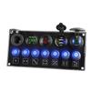 Cargador de coche modificado interruptor de 7 orificios carga rápida PD doble USB reloj voltímetro panel coche barco