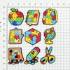 Zuecos para niños de la serie Autismo de gran venta transfronteriza, hebilla decorativa de PVC pegamento suave, flor para zapato removible DIY, hebilla para zapato