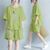 Traje de Pantalón Talla Grande Verano Nuevo Transfronterizo Camiseta de Manga Corta para Mujer Shorts Holgados de Pierna Ancha Casual Conjunto de Dos Piezas para Gorditas