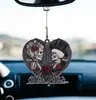 Pingentes Personalizados de Crânio de Amor para Casal em Acrílico para Pendurar no Carro Decorações de Halloween, Natal e Casa