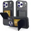Adecuado para funda de teléfono móvil Apple Iphone17Promax, Anticaída, Soporte para Tarjetas con Espejo Plegable, PC Transfronterizo