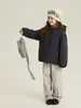 Jaqueta Acolchoada de Algodão com Capuz Tendência Aimobeibei para Crianças Inverno 2025 Algodão Dupont Jaqueta à Prova de Vento Durável Elegante para Meninos e Meninas