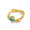 Anel Estilo Japonês e Coreano Ins Nicho Doce Fresco Irregular Diamante Aço Titânio de Alta Qualidade Anel Feminino Elegante com Banho de Ouro 18k