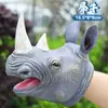Venda Direta da Fábrica Luvas de Fantoche de Mão Dinossauro Borracha Macia Triceratops Tiranossauro Rex Modelo de Animal de Simulação Infantil Brinquedo de Menino