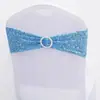 Suministro directo de fábrica en decoración de hotel y boda al por mayor funda de silla de spandex respaldo de arco flor tira de lentejuelas