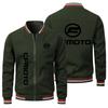 Casaco masculino fino e moderno para primavera e outono, corta-vento, jaqueta masculina da moda com logo personalizado, casaco com zíper e logo de carro