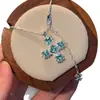 Collar de cruz de cubo de azúcar de circón inspirado en el estilo ins coreano, lujo ligero con un toque de alta gama, cadena para la clavícula con un diseño de nicho, cadena para suéter