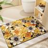 Alfombra de Piso Absorbente para Baño de Barro de Diatomeas con Flor Estereoscópica 3D, Alfombra para Entrada de Cocina, Felpudo Antideslizante para Puerta de Baño