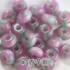 Cuentas de ábaco coloridas de agujero grande de 14 mm para manualidades DIY, dos colores, accesorios para ropa, materiales decorativos, cuentas espaciadoras, accesorios de cuentas sueltas