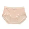 Ropa interior de seda helada, fresca, ligera, sin marcas, para mujer, simple, color liso, con refuerzo de algodón, bikini