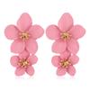 Pendientes de flores frescas de estilo coreano para mujer, estilo bohemio, multicolor, de doble capa, largos, estilo europeo y americano.