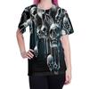 Série de Cores Criativas de Verão Camiseta com Estampa Digital 3D para Casal Gola Redonda Manga Curta Top B121-002-106