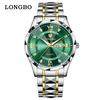 Mercadorias genuínas Longbo Relógio Masculino À Prova D'água Luminoso Duplo Calendário Relógio Masculino Diamante Negócios Quartzo Relógio Masculino Atacado