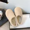Chinelos de Pele Falsa Planos para Preguiçosos Femininos Novo Estilo Para Usar ao Ar Livre Veludo Plus Estilo Coreano Meio Chinelo Inverno 2026 Tamancos Bico Fechado Casual