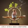 Lámpara Decorativa Creativa de Monje Cerámico Círculo Zen Pequeño Monje Sala de Estar Gabinete de Vino Escritorio de Entrada Decoraciones de Mesa de Té