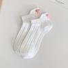 Calcetines de verano para mujer, calcetines finos de barco que no se caen con lazo de mujer, calcetines de algodón transpirables absorbentes de sudor de malla bordada al por mayor