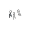 Colgante de pluma de plata de ley 925 plata tailandesa envejecida accesorio vintage para pulsera DIY accesorio de material de cuerda trenzada hecho a mano S1012