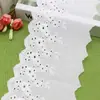 Blanco 10.7cm Encaje de Algodón Bordado Floral Grande, Textil para el Hogar y Accesorios de Ropa, Tela Decorativa, Pedido Personalizado en Lotes Pequeños