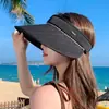 Sombrero de Sol Protector Solar para Mujer en Verano, Ala Ancha, Parte Superior Abierta, Anti-UV, Ensanchado para Hacer que la Cara Parezca Más Pequeña, Sombrero de Sol Plegable para Ciclismo