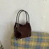 Bolso de Hombro Único de Gamuza con Remaches Transfronterizo Estilo Coreano Bolsos de Mano Moderno Retro Casual Bolso Cruzado Versátil Simple