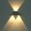 Lámpara de pared LED de semicírculo creativa de doble cabezal de aluminio lámpara de pasillo pasillo lámpara decorativa de pared de fondo lámpara de efecto hotel ktv