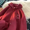 Sudadera Estilo Japonés Estilo Fresco para Hombre Otoño e Invierno 2024 Nuevo Sonrisa Etiqueta Pequeña Holgada Simple Sudadera con Capucha