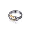 Anillo de oro de 18 quilates con nudo de cuerda de cáñamo doble, hebilla, anillo liso liso, joyería de acero inoxidable, fabricantes, venta al por mayor