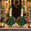 Traje de Falda con Tema de Árbol de Navidad de Ganso de Porche de 23 pulgadas Traje de Jardinero de Ganso Grande para Festival Navideño en el Patio