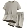 2026 Nuevo Conjunto Deportivo de Verano de Seda Helada de Secado Rápido para Correr por la Mañana para Hombres Camiseta de Manga Corta para Hombres