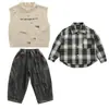 Conjunto de Ropa de Otoño para Niños 2026 Nuevo Estilo Coreano Camisa para Niño Pequeño, Chaleco, Conjunto de Tres Piezas, Ropa Infantil de Primavera y Otoño Moderna