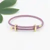 Pulsera de Alambre de Acero con Hebilla de Figura de Ocho Color Dorado Ajustable, Hilo Rojo Puede Ser Ensartado con Cuentas de la Fortuna, Pulsera DIY de Cuentas Versátil al por Mayor