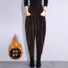 Pantalones Hallen de Terciopelo de Algodón Europeo de Cintura Alta para Mamá Otoño e Invierno con forro polar/forro polar Sueltos talla grande Casuales Combinan con todo Pantalones Zanahoria