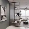 Mampara de cristal sala de estar minimalista moderno baño medio muro pantalla de hierro forjado lavabo de lujo ligero recibidor