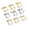 Pendientes DIY con clip de oreja de tornillo sin perforar con cabeza ondulada de oro real chapado en cobre que preserva el color, cabeza ondulada en forma de U, espiral ajustable
