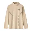 Sudadera de manga larga con cuello alto medio Derong Camiseta para hombre Otoño e Invierno Versátil Moderna Casual Sudadera con Chaqueta como Capa Base