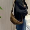 Bolso de Piel Genuina 4005 Moderno Modelo Nuevo ~ Estilo Retro Maillard Gamuza de Vaca Bolso Croissant ~ Hombro Único Cruzado Bolso para Mujer