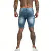 Shorts de mezclilla azul para hombre, europeos y americanos, de corte slim, sencillos y elegantes, muy adecuados para usar en verano