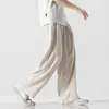 Pantalones de Lino Pantalones de Hombre Delgados Estilo Chino Sueltos de Pierna Recta Pantalones Casuales Deportivos de Verano de Algodón y Lino para Hombre