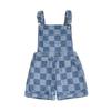 Ropa Infantil Unisex Guapa de Primavera y Verano Pantalones de Tirantes de Mezclilla a Cuadros Nuevos