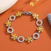 Pulsera de Flor de Circonia Multicolor de Venta Caliente Transfronteriza, Exquisita para Niñas, Círculo de Flor de Amazon, Estilo de Nicho de Lujo Ligero para Mujeres