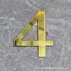 Adesivo Digital Estéreo de Acrílico Letras Bronze Dourado Preto e Branco Número do Quarto Adesivo de Parede Placa de Número de Porta Placa