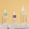 Botella de Aceite Esencial Redonda con Hombro Caído de Xingboto, Lista para Enviar, Botella de Vidrio Cosmético para Cuidado de la Piel de 30 ml Personalizable, Botella Vacía