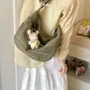 Bolsa de lona transfronteriza para mujer, nueva bolsa tote de moda de la primavera 2026, bolsa cruzada de gran capacidad para estudiantes que asisten a clases