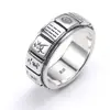 Anillo de Mahjong Trece Plata Pura 990 Plata de Ley Personalidad Creativa para Hombre Anillo de Mahjong Ocasional