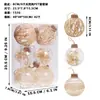 Decorações de Natal Transfronteiriças 8cm/6 Estilo Natural Bola de Natal Transparente Pintada Conjunto de Enfeites para Árvore de Natal