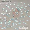 Joias para Nail Art de Unha Plana com Borda Invertida K9 Atacado Corte Huazi Azul Lago Claro Mini Tamanho Pequeno Formato Misto Decoração de Broca de Unha