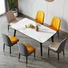 Cadeira de Jantar Minimalista Moderna Piaolan, Uso Doméstico Luxo Leve Couro Almofada Macia Cadeira com Encosto, Cadeira com Estrutura de Metal para Restaurante